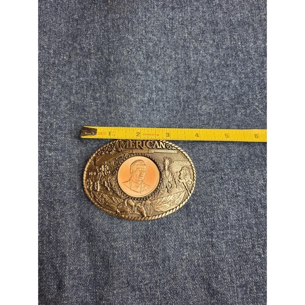 Vintage John Wayne American Coin Solid Brass Belt Buckle - Brand New